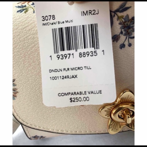 ON HOLD NWT Coach cream dandelion micro Tilly - Picture 6 of 7